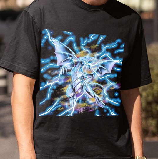 Discover Vintage style Anime T-shirt, Blue eyes white dragon YugiOh T Shirt
