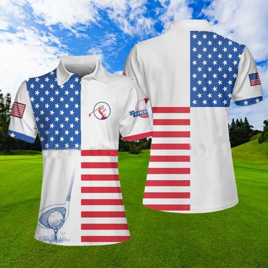 Discover USA Golf 3D Printing Polo Shirt, America Golf All Over Print Polo Shirt
