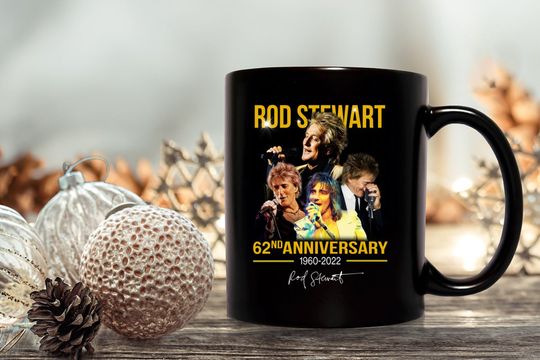 Discover Rod Stewart 62nd Anniversary 1960 2022 mug, Rod Stewart Signature mug