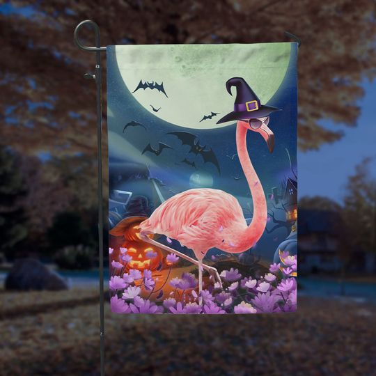 Discover Pumpkin Ghosts Flamingo Halloween Garden Flag