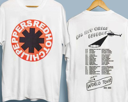 Discover Red Hot Chili Peppers 2022 World Tour double sided tshirt