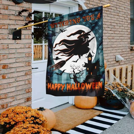 Discover Witching You A Happy Halloween House Flag