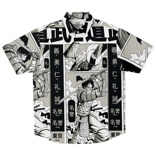 Discover Anime Samurai Button Down Shirt