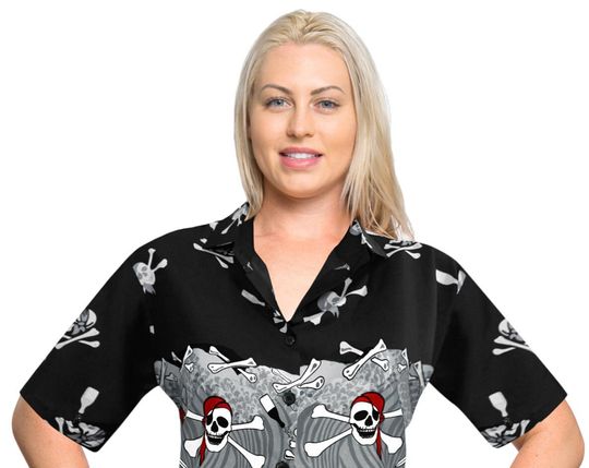 Discover Dress Shirt Hawaiian Blouse Hallowean Skull shirt