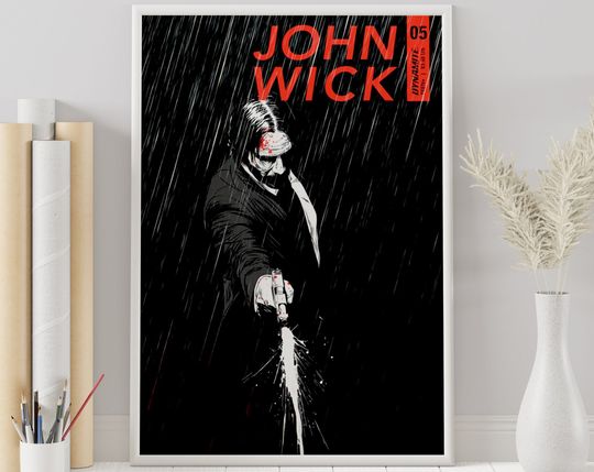 Discover John Wick Poster - John Wick - Keanu Reeves - Vintage Movie Poster