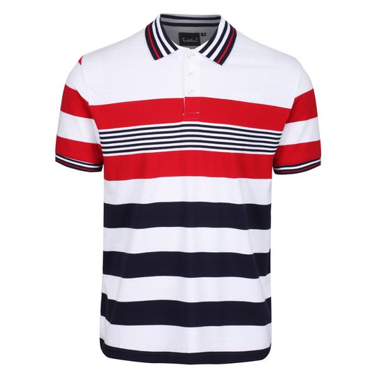 Discover Men's Polo Shirt Striped Cotton Jersey Super Soft Jacquard Collar Polo Shirt
