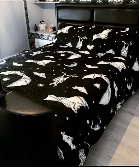 Discover Gothic Bedding bats Night Duvet Cover - Gothic Home Decor