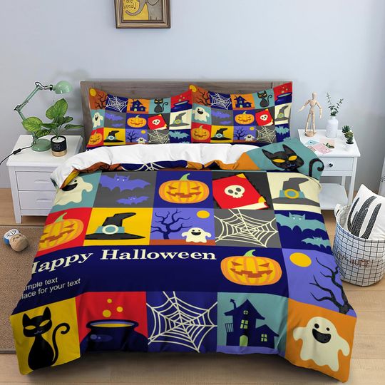 Discover Cute patchwork halloween Bedding Set