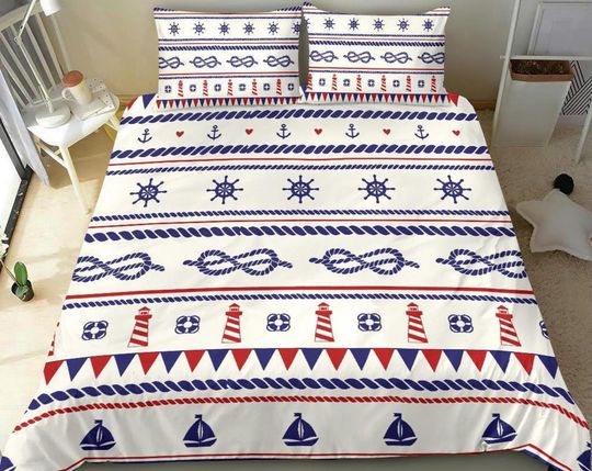 Discover Nautical Sailing Boating Bedding Set