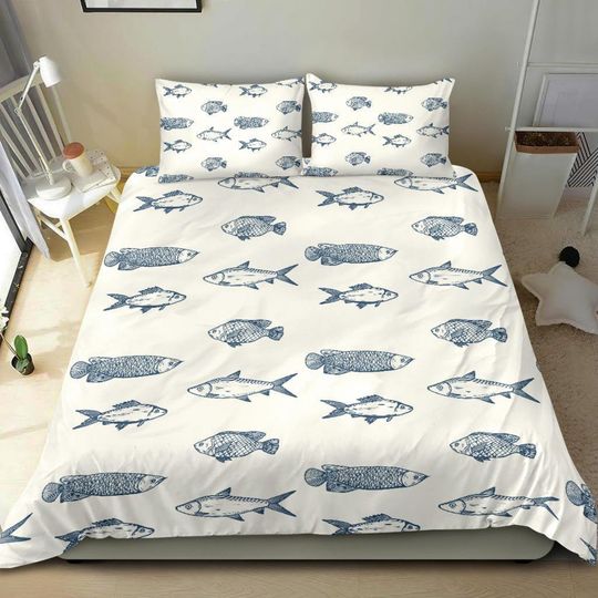 Discover Fishing Fishes Fisherman Bedding Set