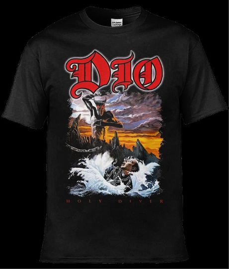 Discover Dio Holy Diver unisex Black T-Shirt Classic Band Tees