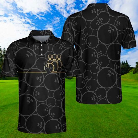 Discover Bowling Pattern And Golden Polo Shirt