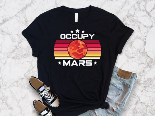 Discover Occupy Mars Shirt, Elon Musk