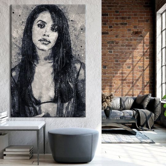Discover Aaliyah Geometric Black and White Poster