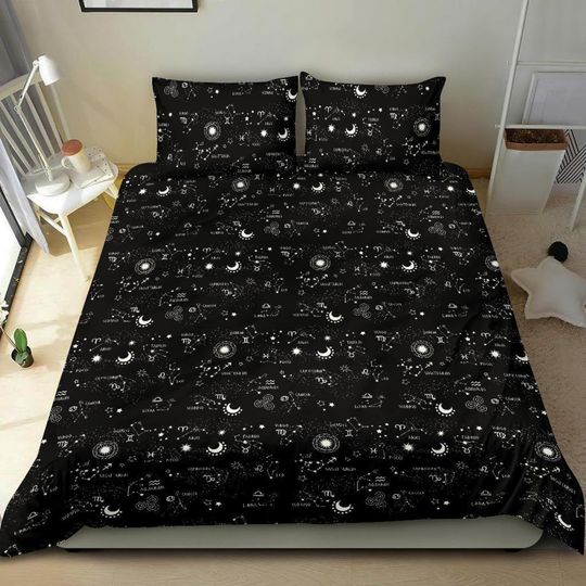 Discover Gothic Bedding Astral Zodiac Stars and Constellations  Set Gothic Bedding