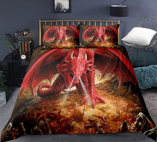 Discover Flying Dragon Duvet Cover Set 2 Pieces Microfiber Comforter Cover Set