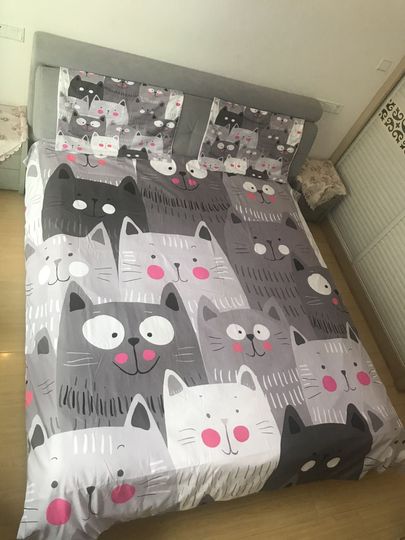 Discover Cat Comforter Cover Pet Cats Pattern Bedding Set