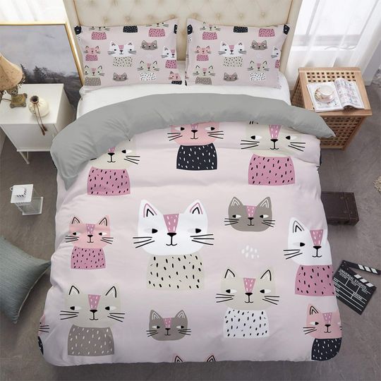 Discover Boho Cat Bedding, Toddler Bedding, Kids Duvet Bedding Set