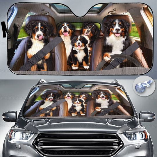 Discover Bernese Mountain Car Sunshade, Dog Car Decoration, Bernese Lover