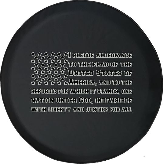 Discover Pledge of Allegiance American Flag Spare Tire Cover