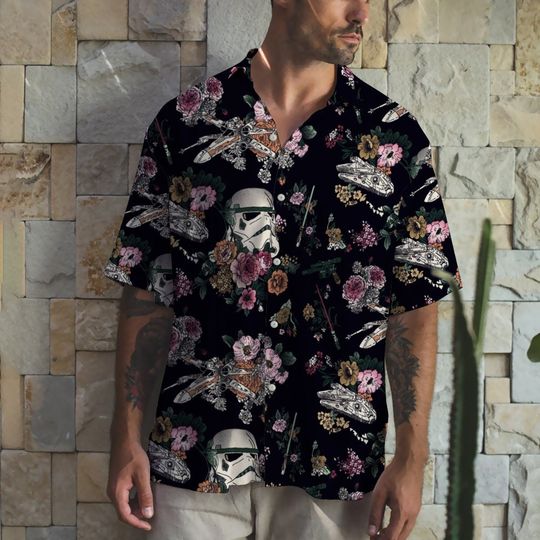 Discover Floral Stormtrooper 3D Tropical Hawaiian Shirt