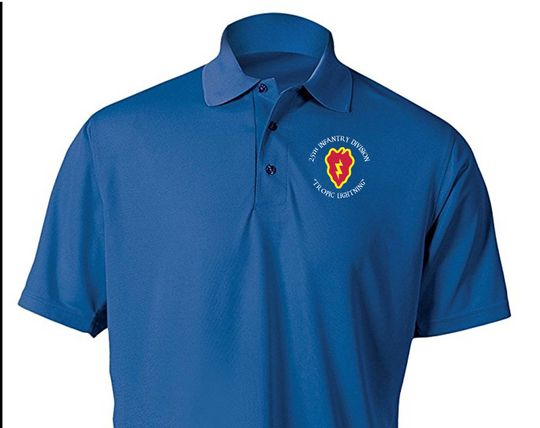 Discover 25th Infantry Division Embroidered Moisture Wick Polo Shirt