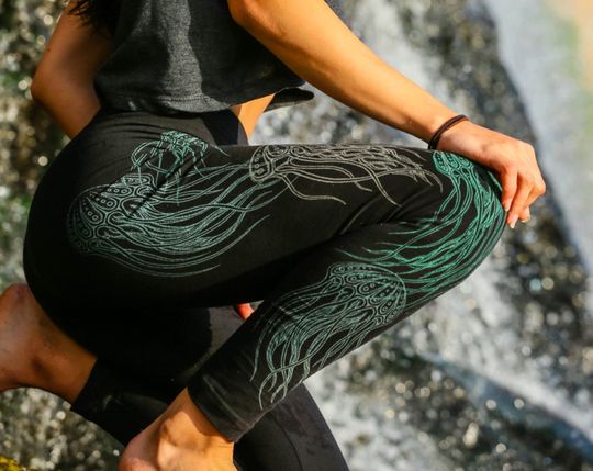 Discover Glow in the Dark Jellyfish Full Leg Leggings