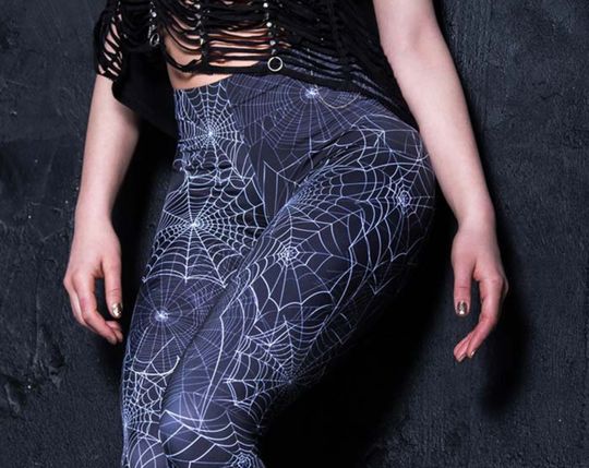 Discover Spider Web Leggings, black gothic leggings