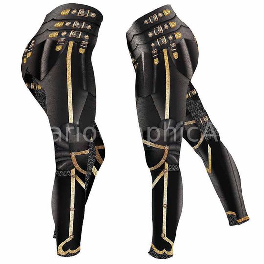 Discover God Knight Leggings Black Medieval Armor Leggings