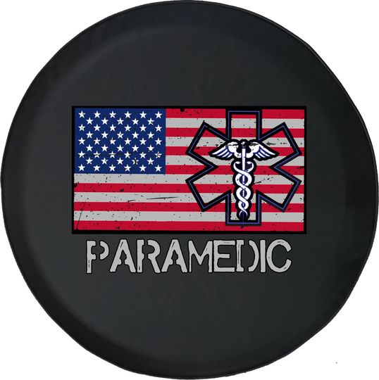 Discover Paramedic American Flag Tire Cover