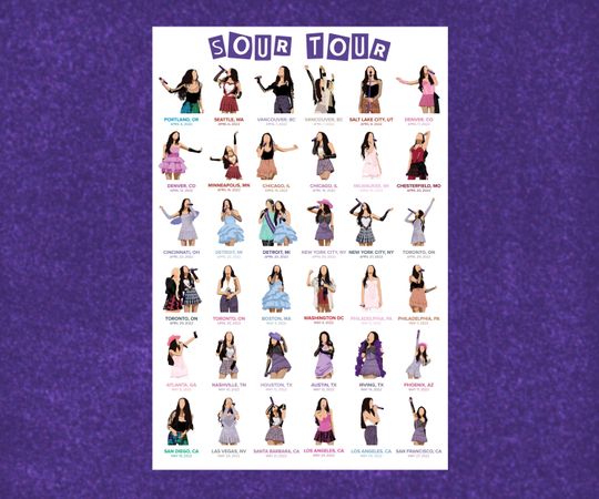 Discover Olivia Rodrigo Sour Tour Premium Matte Vertical Poster