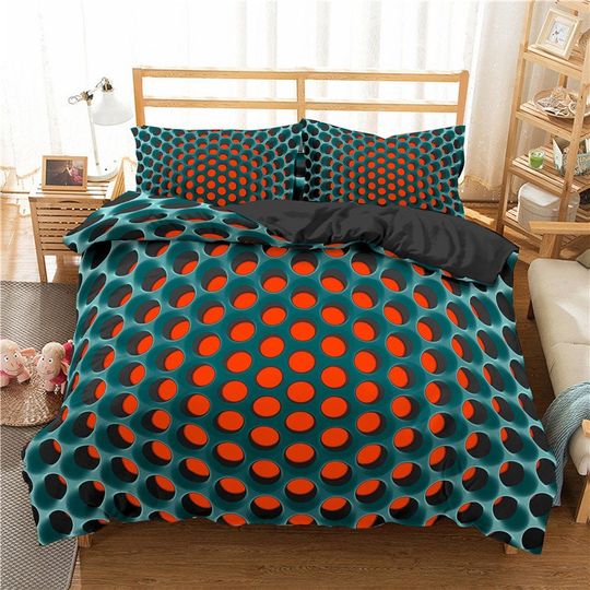Discover 3D King Bedding Set Geometric Patterns Printed Softly Bedding Set