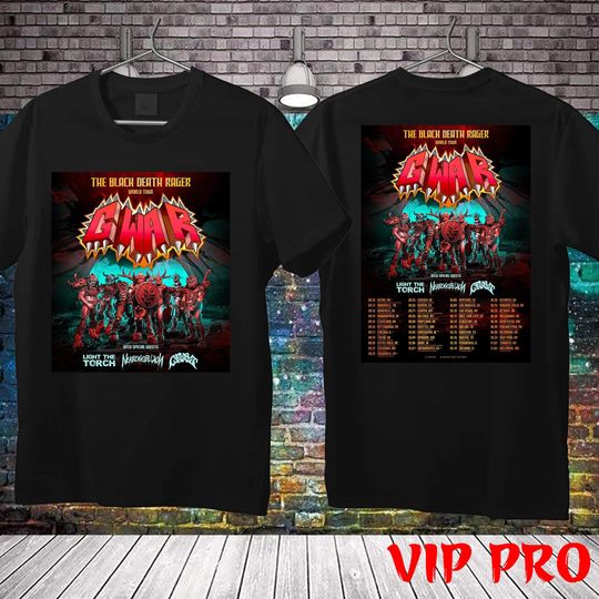 Discover Gwar Tour 2022  Heavy Metal The Black Death Rager World  Tour T-Shirt