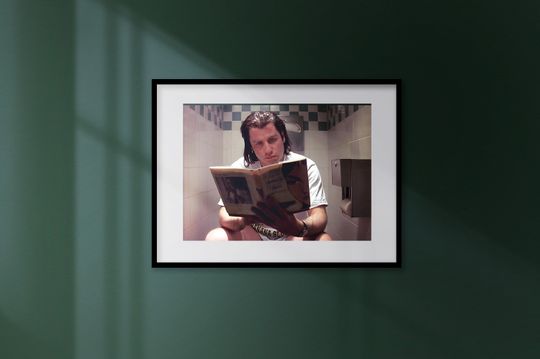 Discover Poster Bathroom Movie Poster, Vincent Vega John Travolta Poster