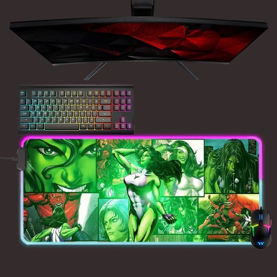Discover She Hulk LED RGB mouse pads