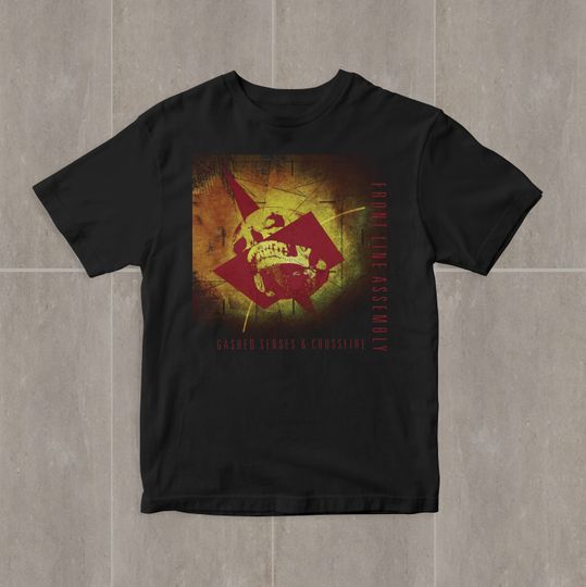 Discover Front Line Assembly Gashed Senses & Crossfire T shirt