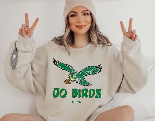 Discover Vintage Philadelphia Sweatshirt, Go Birds Sweatshirt, Gameday Apparel Sweatshirt
