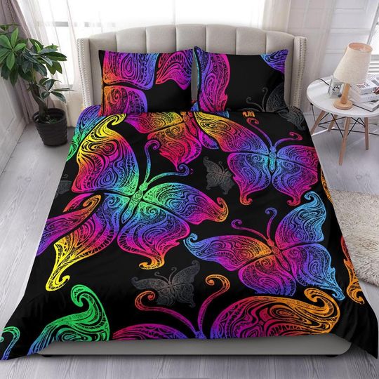 Discover Neon Butterfly Bedding Set