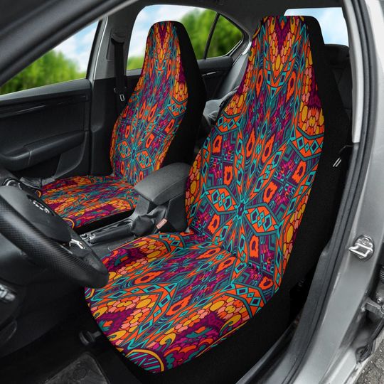 Discover Colorful Star Mandala Car Seat Covers
