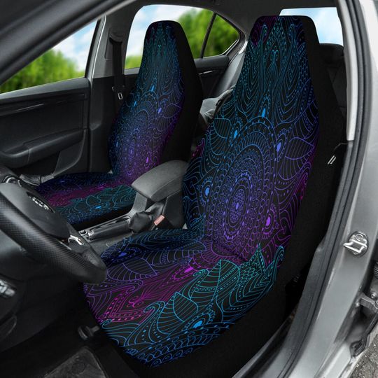 Discover Purple Tiel Arabesque Mandala Floral Car Seat Covers