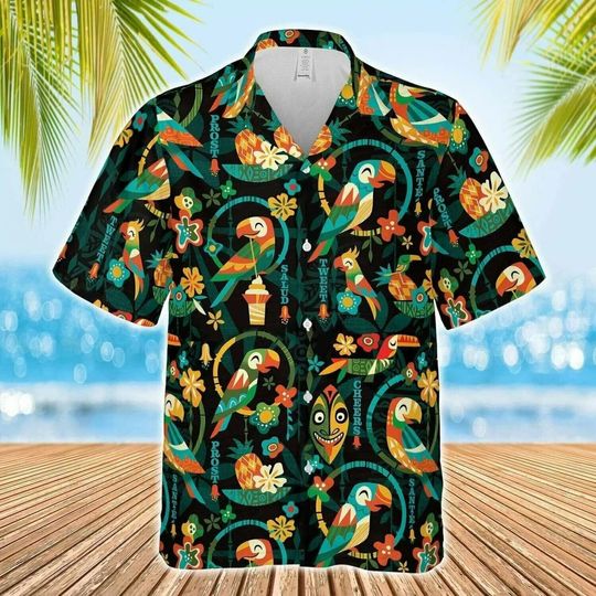Discover Native Tiki Tiki Parrot Cheers 3D Hawaiian Shirts