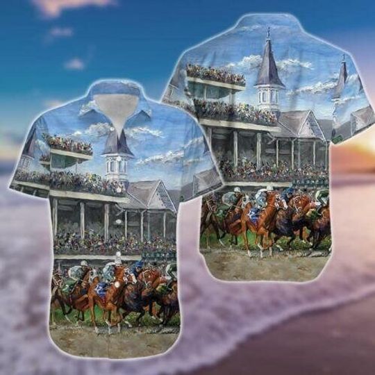 Discover Beach Shirt Kentucky Derby Horse Racing Hawaiian Shirts