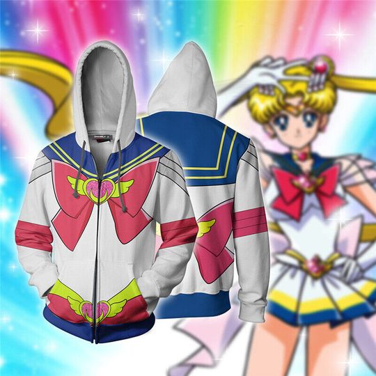 Discover Sailor Moon Hoodie, 3D Zip Hoodie