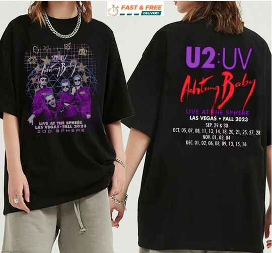 Discover U2 Sphere Vegas Fall Las Concert Live Achtung TShirt