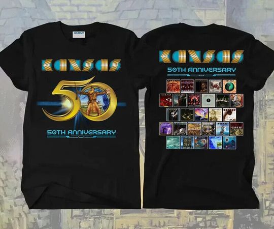 Discover Anniversary Kansas Rock Band Tour Concert 2023 T-Shirt, Kansas 50th Anniversary Shirt