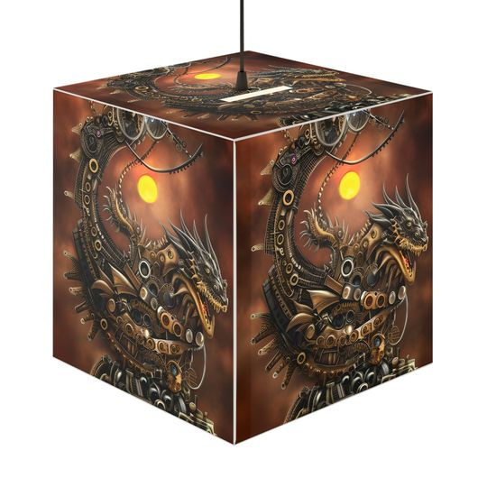 Discover Steampunk Dragon Illuminated Light Cube Lamp