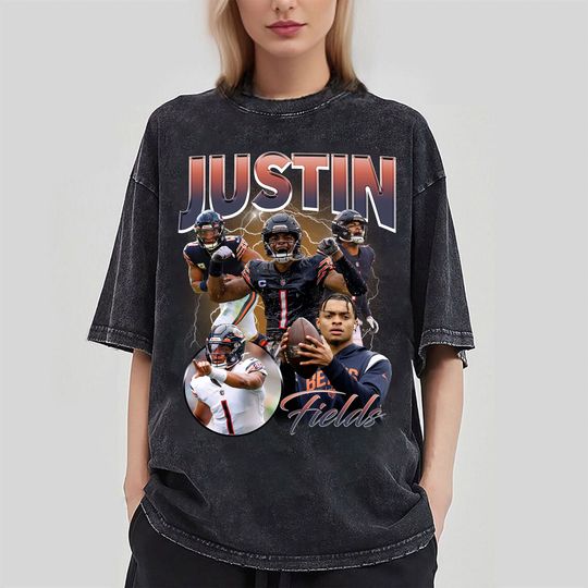 Discover Justin Fields Vintage 90s Graphic Style T-Shirt, Justin Fields Shirt, Unisex shirt