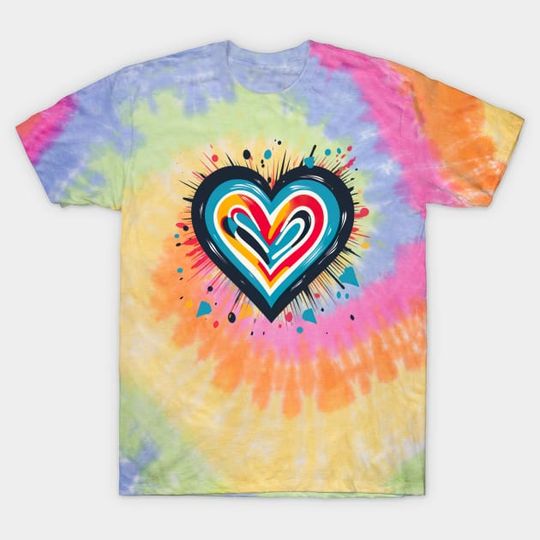 Discover Healing Heart Emoji Tie Dye T-Shirt
