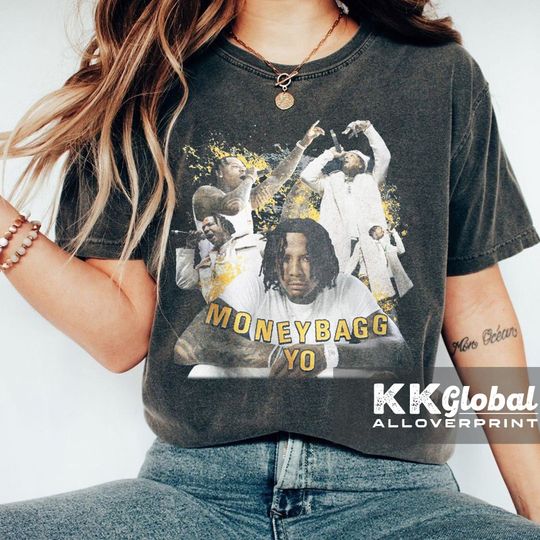 Discover Vintage 90s Bootleg Style Moneybagg Yo T-Shirt