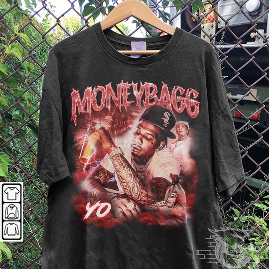 Discover Moneybagg Yo Rap Shirt, Rapper Bootleg Vintage 90s Y2K Style
